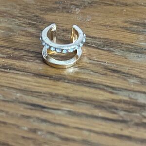 Elegant Gold and Silver Double Band ear cuff